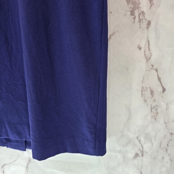 MM Lafleur Dress Womens 2 Blue V Neck Quarter Sleeve Knee Length Sheath Office - Picture 5 of 13